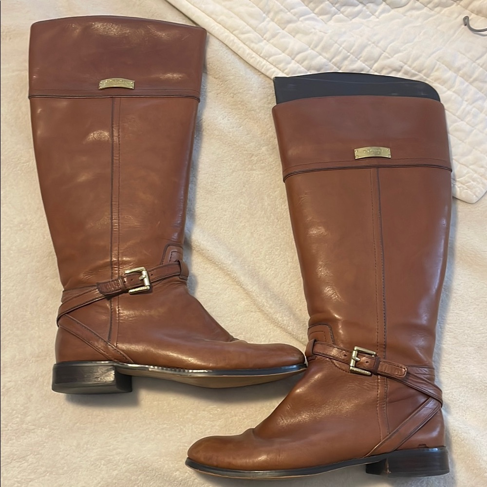 Coach Brown Leather Riding Boots